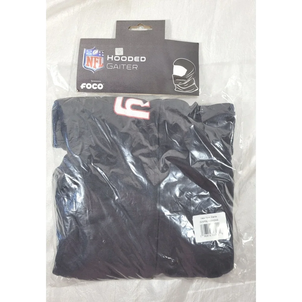 FOCO Unisex New York NY Giants Black Drawstring Hooded Gaiter - One Size